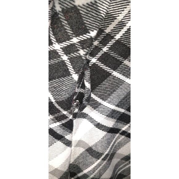 Plaid Flannel Shirt Dress BLACK & WHITE Plus Size 3X ALLISON BRITNEY Very Soft - Picture 8 of 16